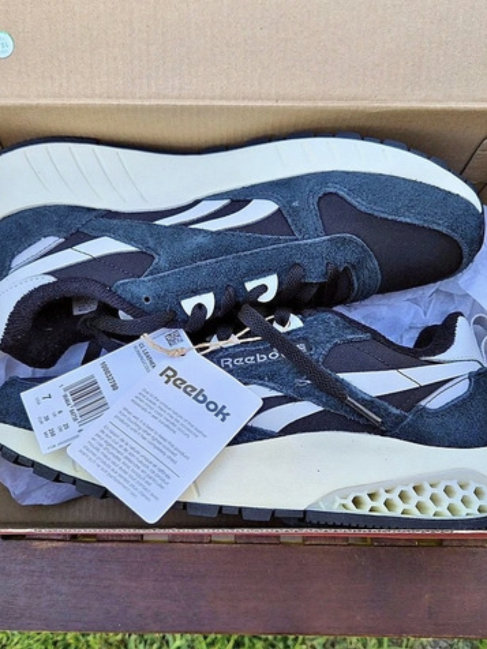 Reebok Classic Leather Hexalite Sneakers Black & White US 6